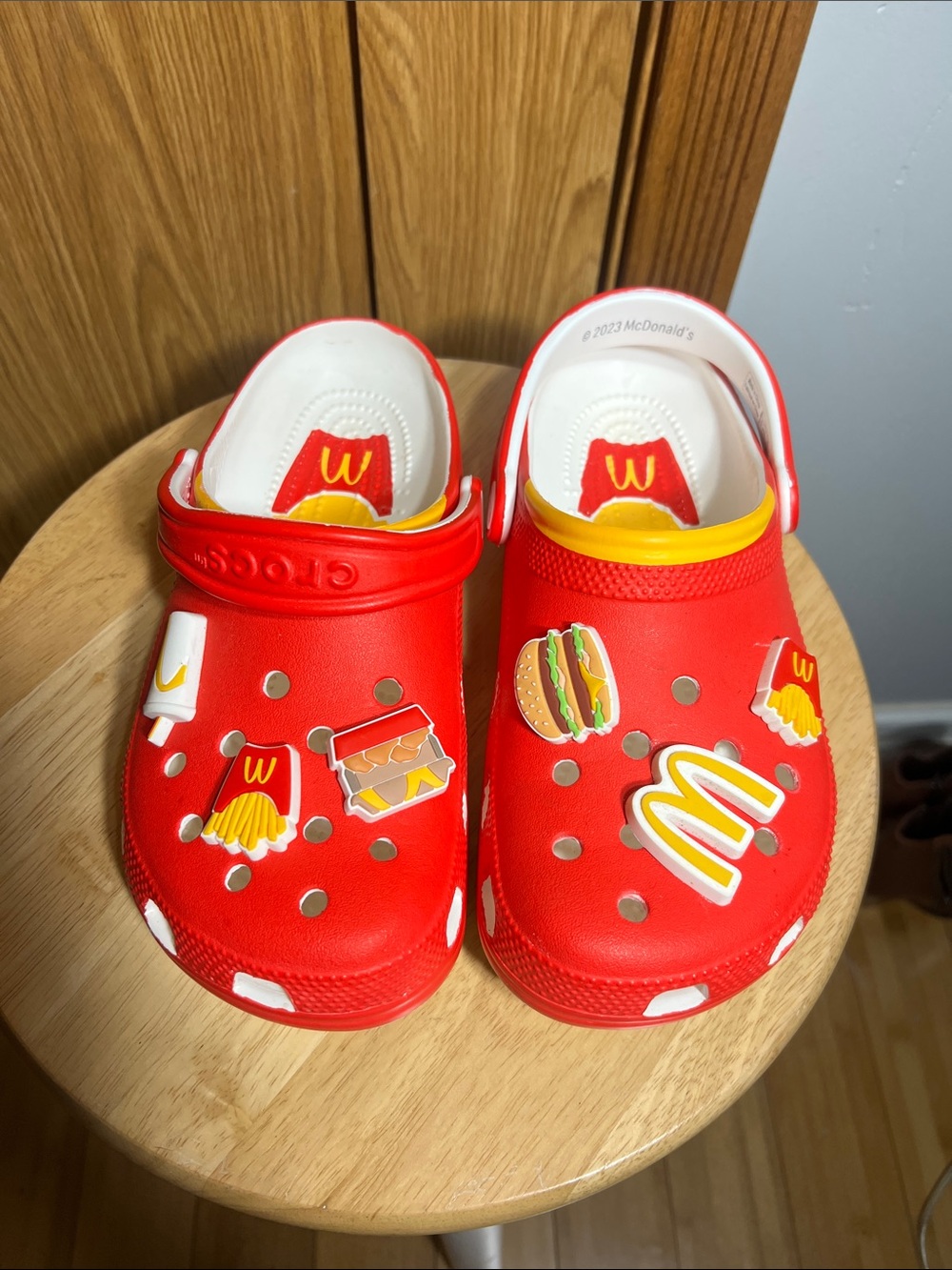 McDonald's Red Kids Slip-On Clog Shoes with Fast-Food Charms